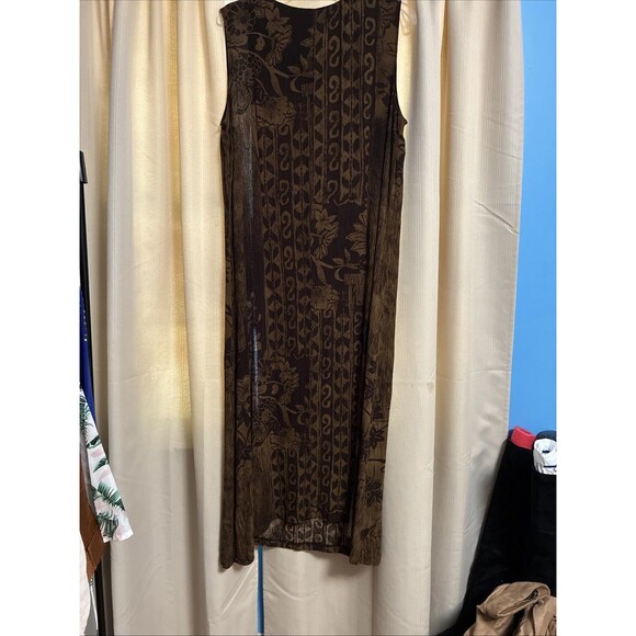 Vtg Norton McNaughton Womens Size L Maxi Long Dress Brown Floral Dark Academia - Picture 5 of 5